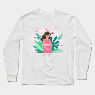 it's a girl! Pregnancy announcement illustration Long Sleeve T-Shirt